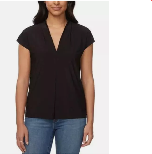BUFFALO BLUSA T/S DE MANGA CORTA CON CUELLO EN V PARA DAMA COLOR NEGRO TALLA S